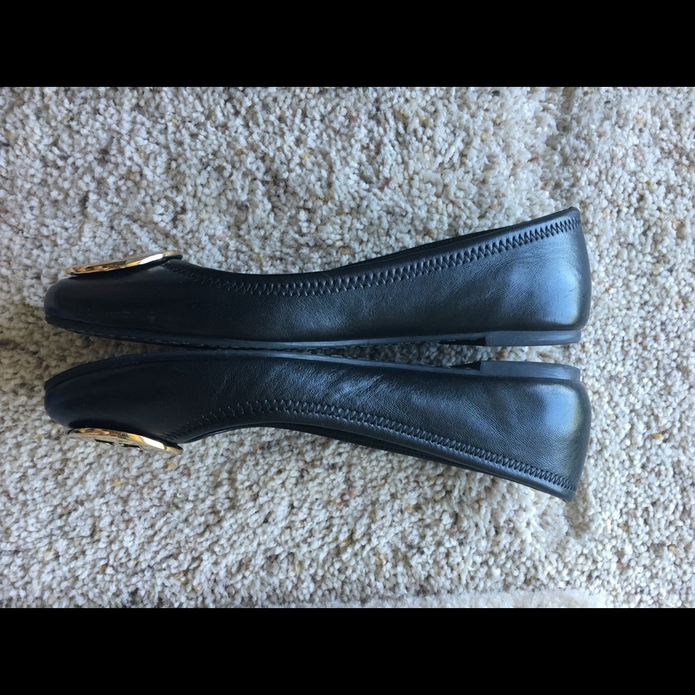 Tory Burch Reva Flats Black Gold Hardware - Picture 4 of 8